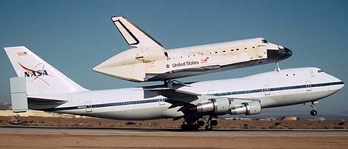 Space Shuttle Discovery and X-38 Space Station Lifeboat at Edwards AFB