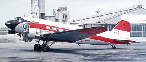 FAA DC-3, N40, Oakland International Airport, August 6, 1973