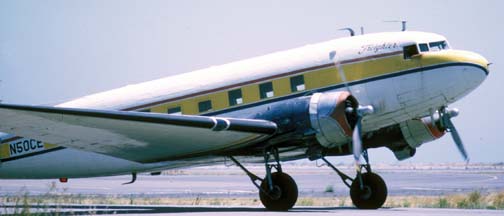 PCA DC-3, N50CE, San Francisco International Airport, August 6, 1974