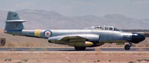 Gloster Meteor NF Mk 11, N94749 at the Mojave Airport, June 21, 1975