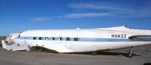 Fuselage of DC3, N982Z, el Mirage Airport, November 26, 1980