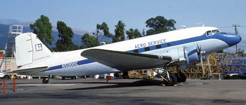 Aero Service DC-3, N5000E, Santa Barbara Airport, October 9, 1982