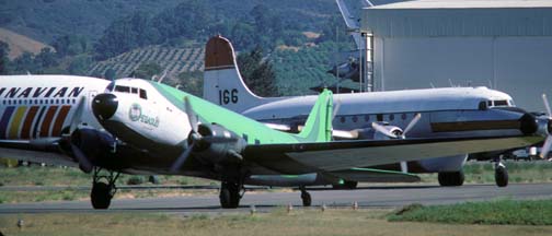 DC-3C, N403JB Pegasus, Santa Barbara Airport, July 1985