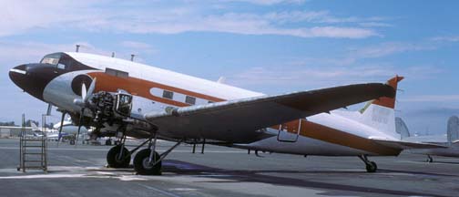 Former FAA DC-3 N58, Chino Airport, October 18, 1987