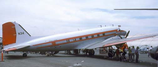 FAA DC-3C, N34, Brown Field, May 22, 1988