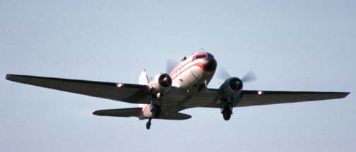 Salair DC-3C, N3FY, Santa Barbara Airport, May 23, 1988