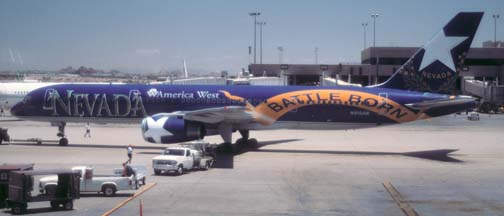 America West 757-2S7 N915AW Nevada at Phoenix Sky Harbor, July 6, 1997