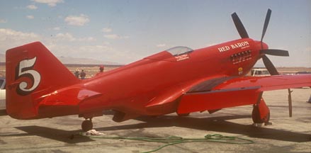 Red Baron RB-51 Griffon powered Mustang, Mojave Air Races, June 1975