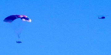X-38 descending over Edwards AFB