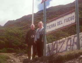 Dad and Debbie in Tierra del Fuego