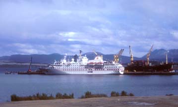 MV Hanseatic at dock