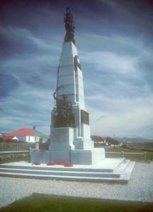 Monument to the 1914 Battle for the Falklands at Port Stanley