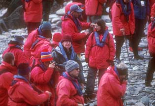 Expedition members at Cape Lookout 