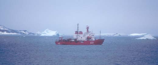 Royal Navy Ship Hesperides in the Antarctic Sound 