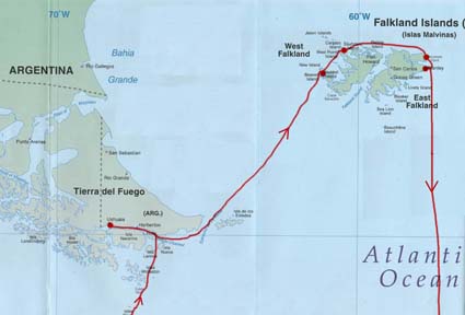 Map of South Atlantic