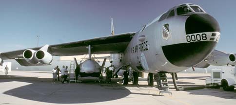 Boeing NB-52B Stratofortress, 52-0008 with X-38 V-131R on the flightline at Edwards AFB