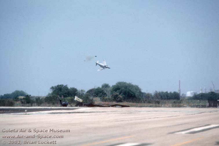 Radar Intercept Officer Marine Captain Andrew Muhs ejects from McDonnell-Douglas QF-4J Phantom II, 155749