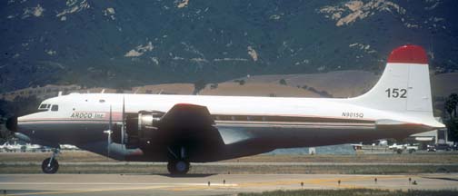 C-54D #152, N9015Q at the Santa Barbara Airport, May 12, 2002