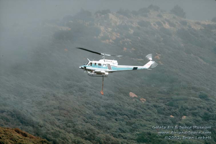 Bell 212 N911KW over the Camino Fire