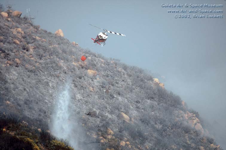 Bell 212, N508EH over the Camino Fire