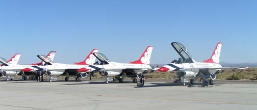Lockheed-Martin-General Dynamics F-16C and F-16D Fighting Falcons of the U. S. Air Force Thunderbirds