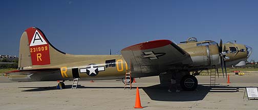 Boeing B-17G Flying Fortress, N93012 Nine-O-Nine at the Santa Barbara Airport, May 8, 2007