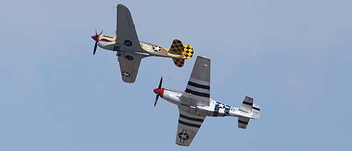 Curtiss P-40N Warhawk NL85104 and North American P-51D Mustang NL5441V Spam Can