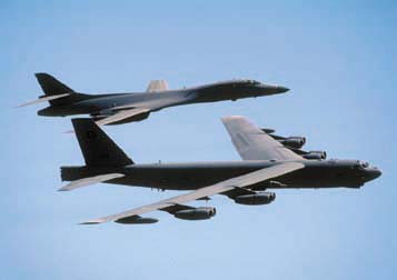 B-52H, 60-0050, 412TW and B-1B, 85-0068, Edwards AFB, October 9, 1999 
