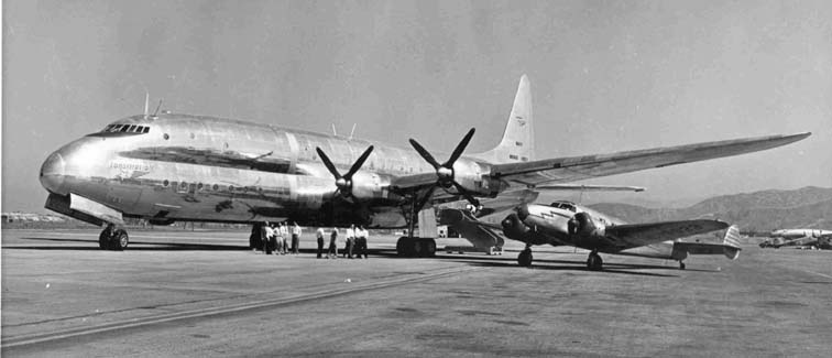 Lockheed R6V Constitution, BuNo 85163 rollout at Burbank, California