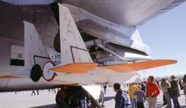 F-15 RPRV on the X-15 pylon of NB-52B, 52-0008 at Edwards AFB Open House, November 12, 1978