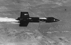 X-15 jettisoning propellants over the town of Rosamond, November 5, 1959