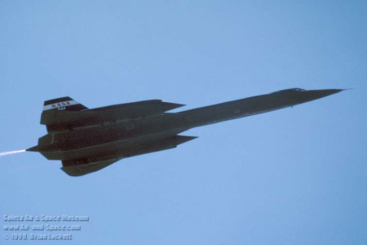 SR-71A taking off with test fixture F-18 chase aircraft 12X18 PHOTOGRAPH NASA D