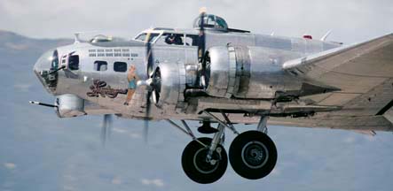 B-17G, N9323Z Sentimental Journey on approach to land at Santa Barbara on May 22, 2001