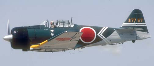 Canadian Car and Foundry Harvard Mk IV, N7757 was modified to resemble a Mitubishi A6M "Zero" for the movie Tora, Tora, Tora